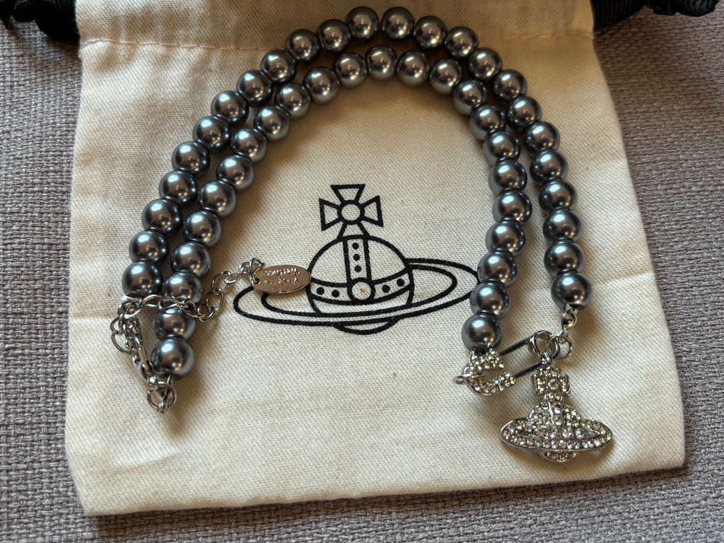 Vivienne Westwood Silver Pearl Necklace