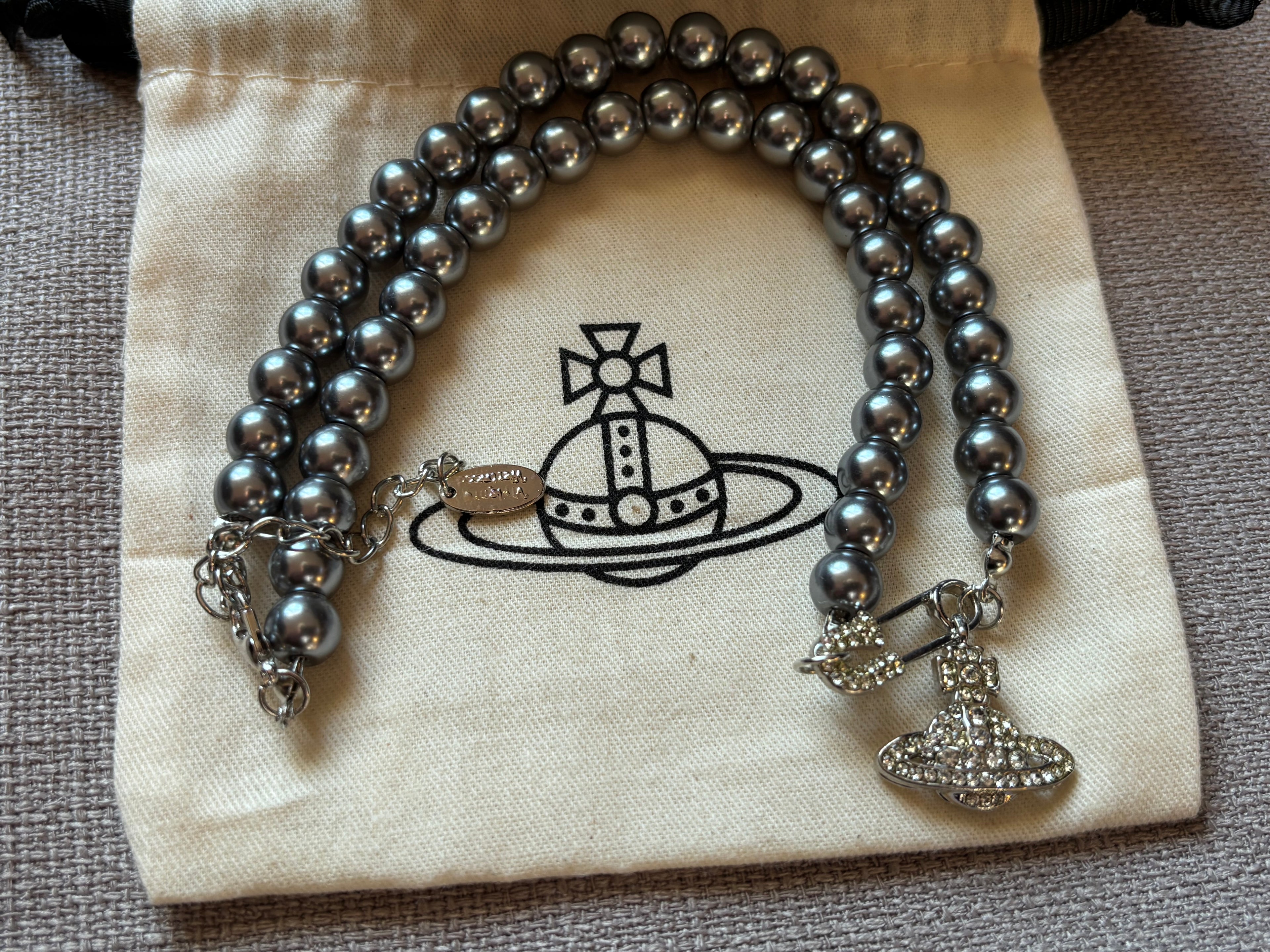 Vivienne Westwood Silver Pearl Necklace